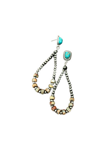 Navajo Pearl & Turquoise Post Earrings 722407