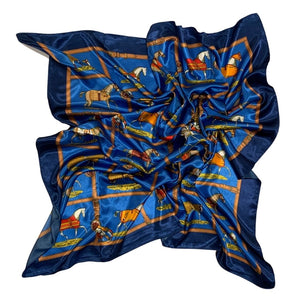 Horses In Blankets Blue Scarf