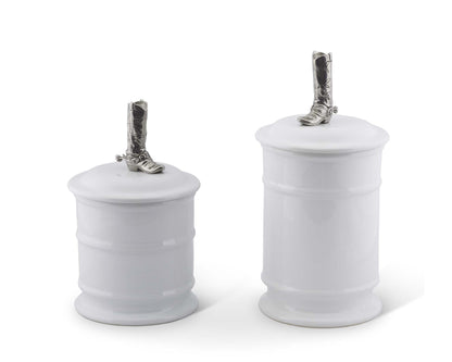 Cowboy Boot Stoneware Canister-Short