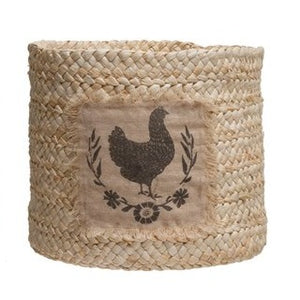 Corn Husk Basket With Farm Animal