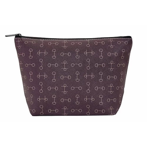Lila Large Brown Snaffle Bit Cosmetic Pouch
