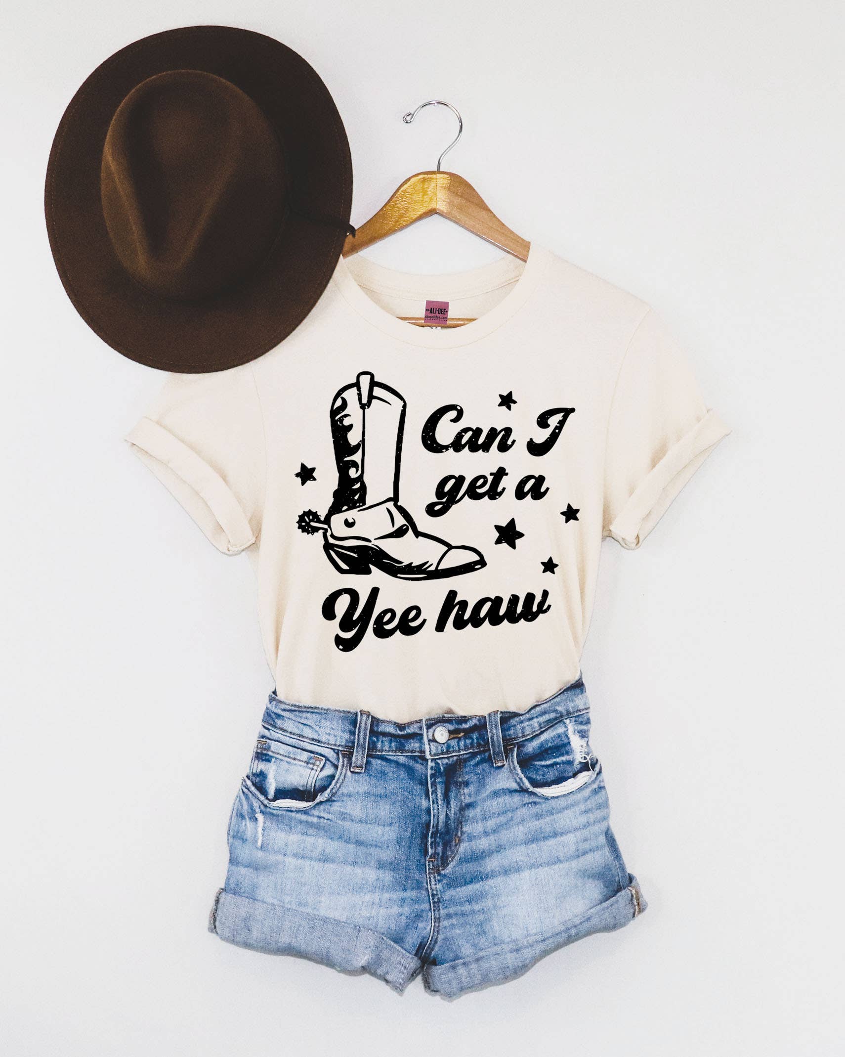 Can I Get a Yee Haw Western Graphic Tee - Vintage White
