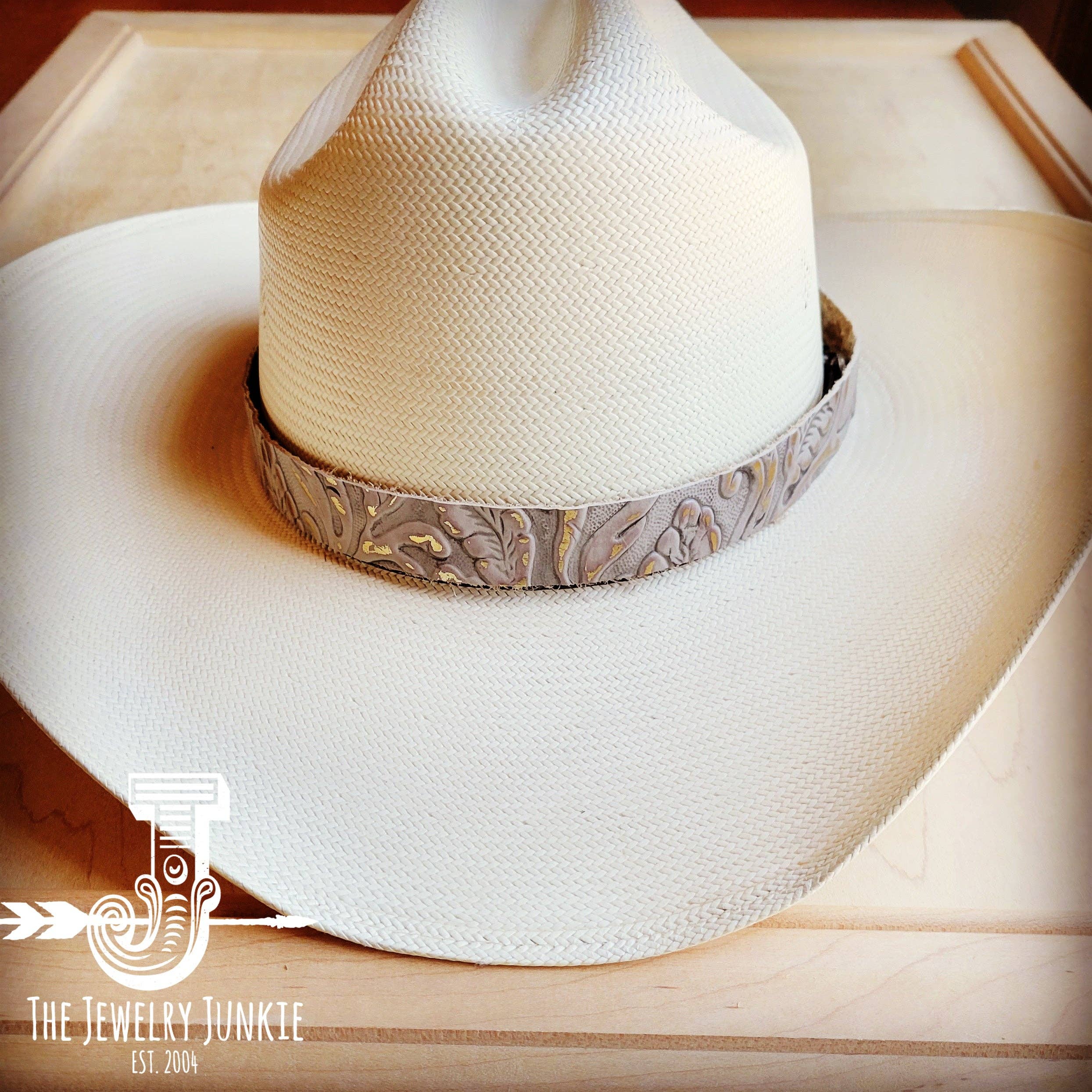 Gilded Cowboy Embossed Leather Hat Band 950m