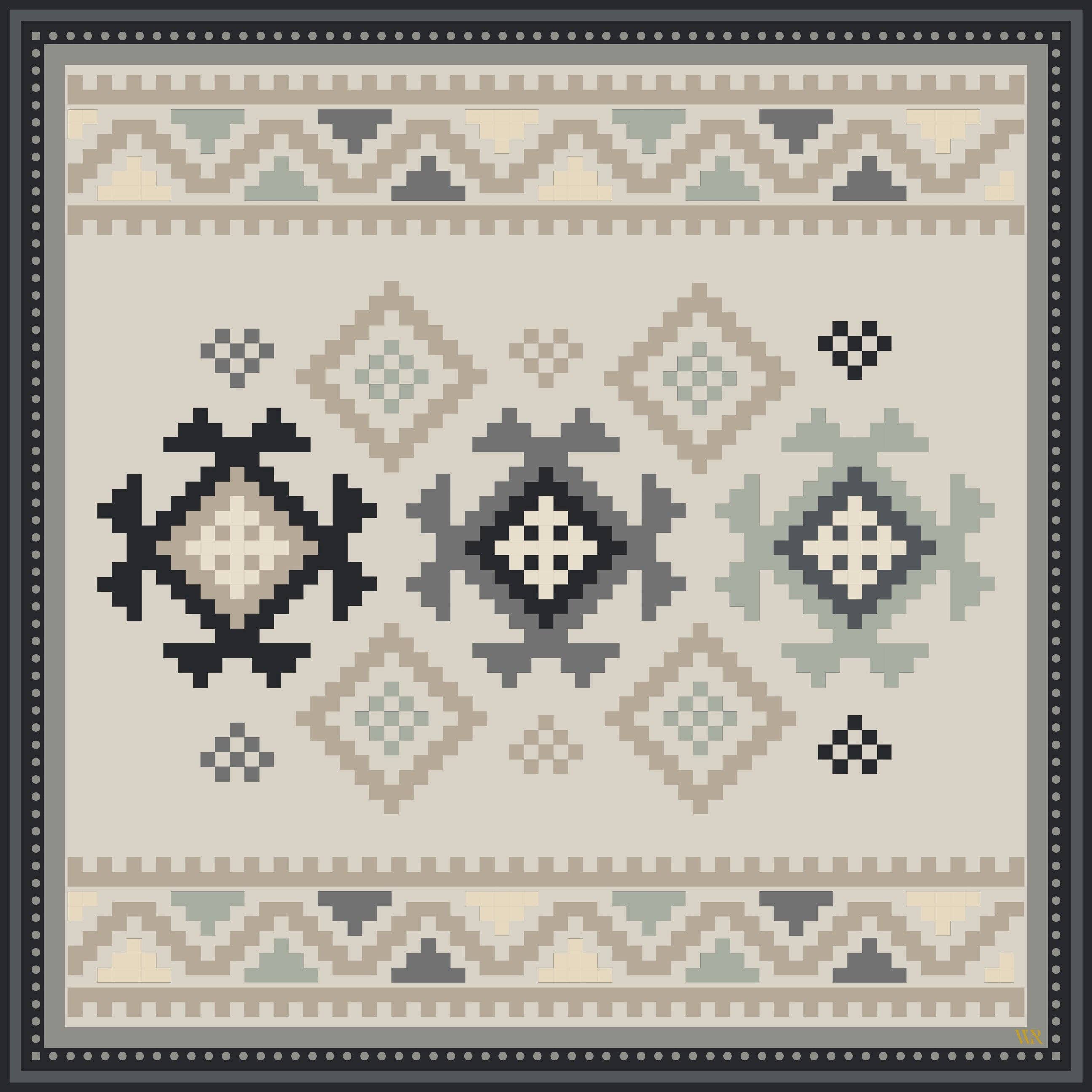 Charcoal Aztec Blanket Wild Rag