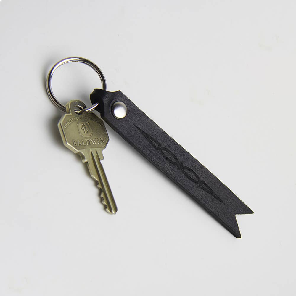 Tacked Up Keychain - Handmade Genuine Leather