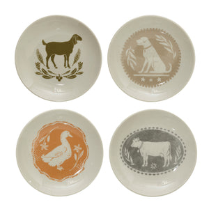 5" Stoneware Farm Animal Plate