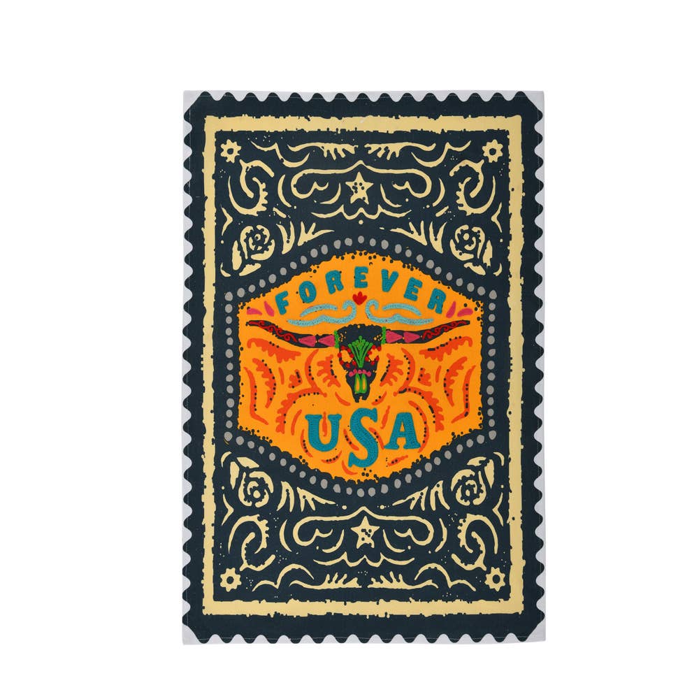 Long Horn Buckle Rodeo Tea Towel