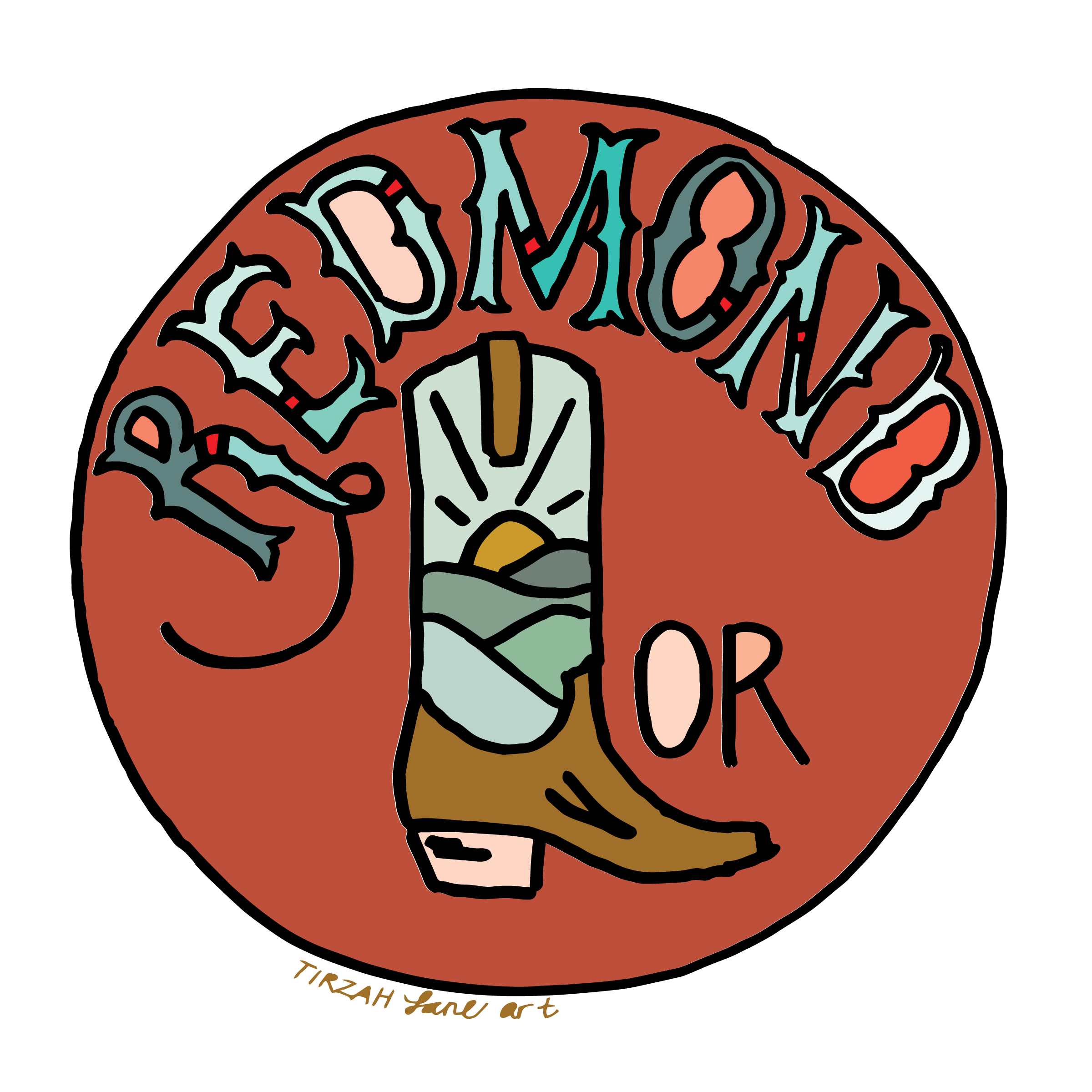 Redmond Oregon Cowboy Boot Sticker