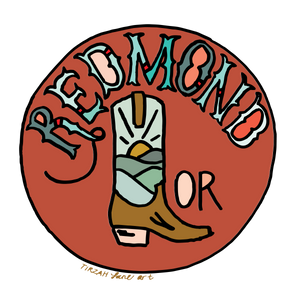 Redmond Oregon Cowboy Boot Sticker