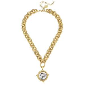 Gold and Silver Intaglio Horse Necklace