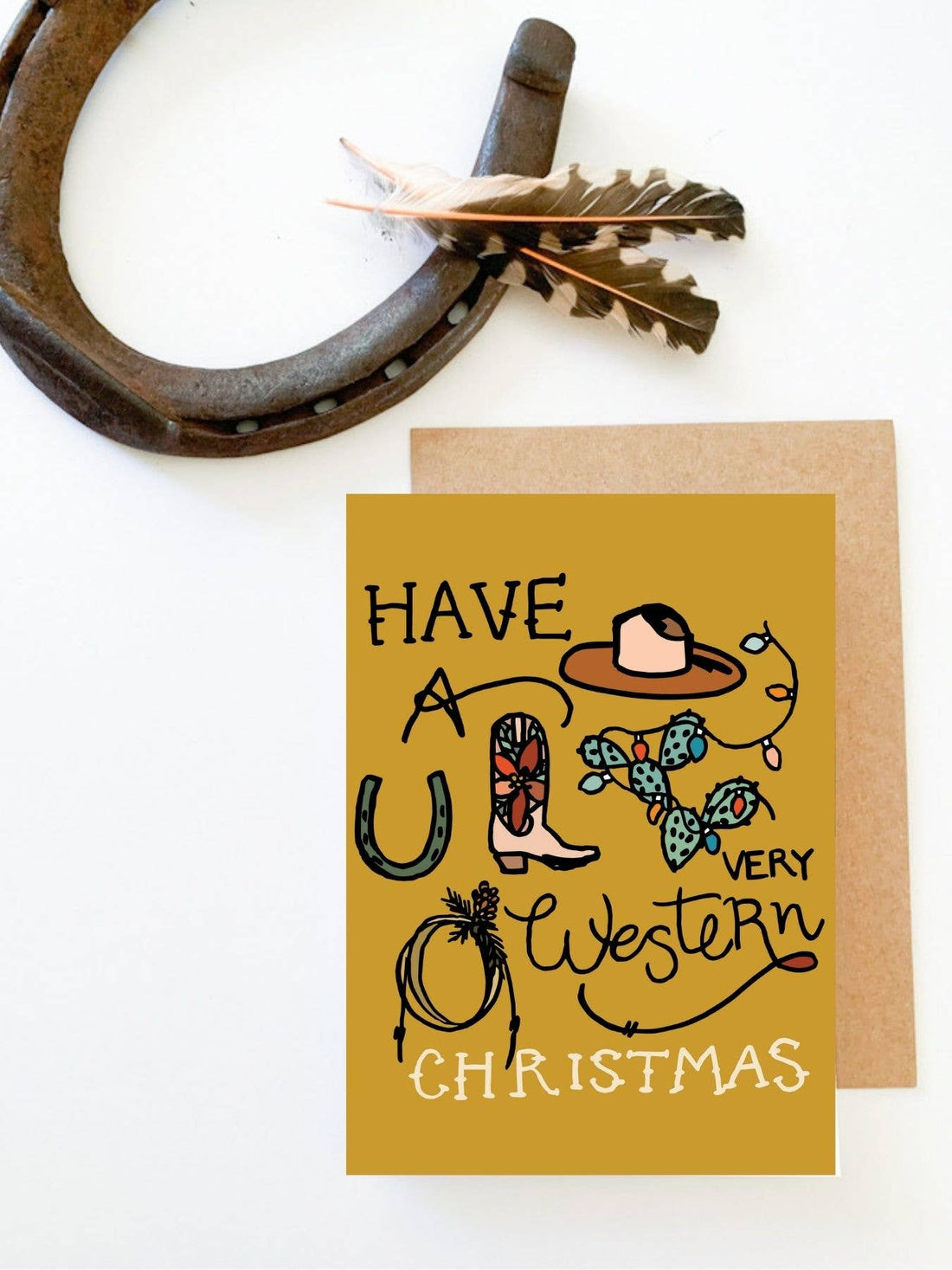 Western Cowgirl Christmas Card