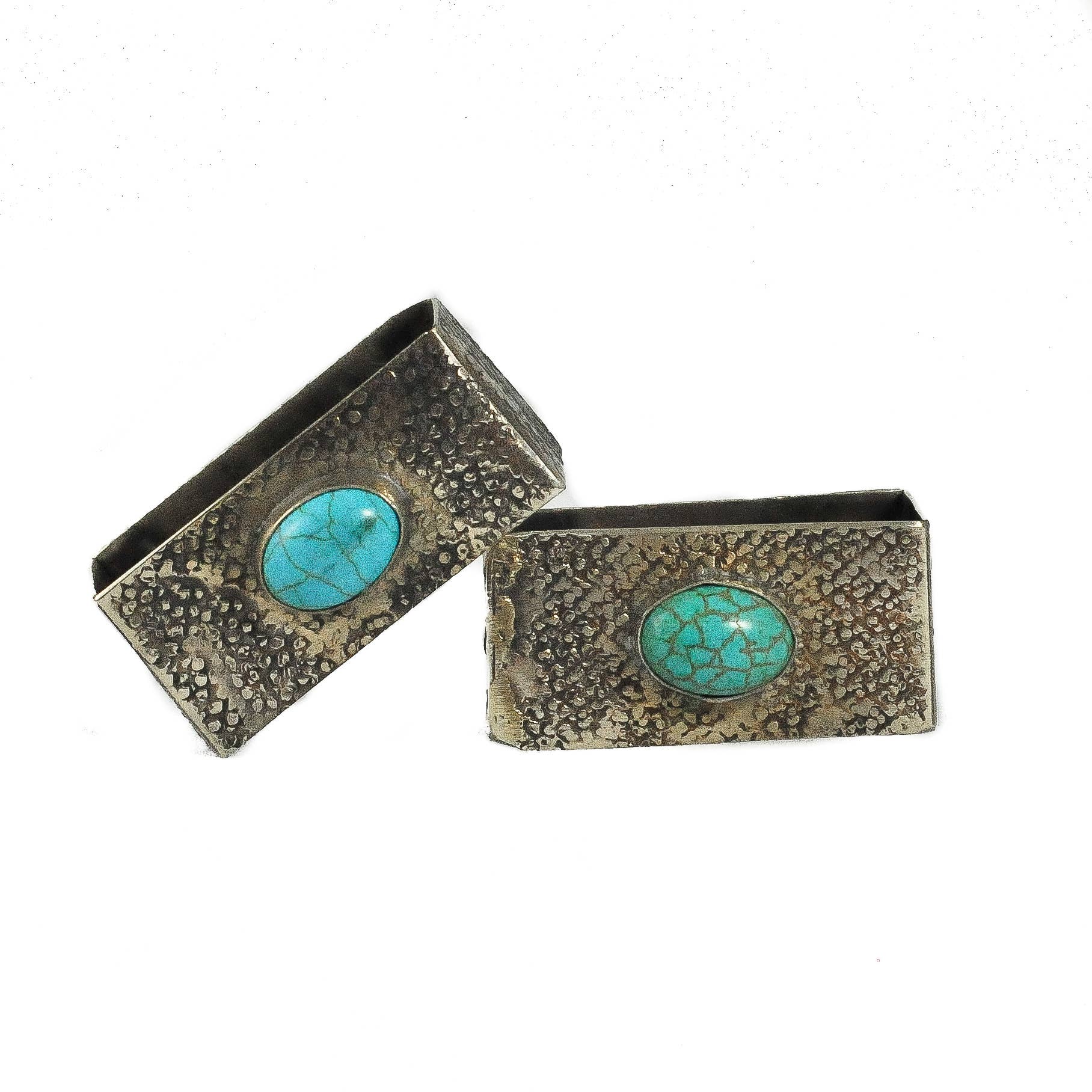 Stamped Napkin Ring With Turquoise