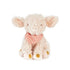 Plush pink pig stuffed animal with scraggly fur, striped ears and hooves, bandana, and embroidered face, soft farm animal toy for all ages