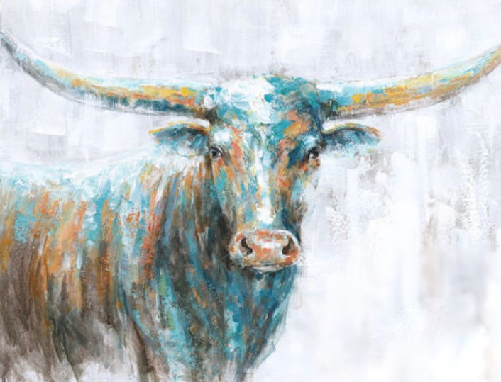 Longhorn Turquoise Canvas