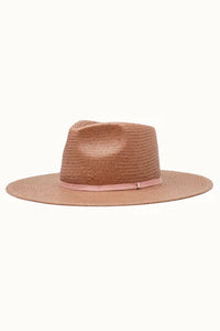 Simone Straw Rancher Hat-Blush