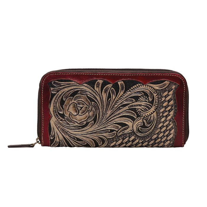 Crimson Weave Wallet