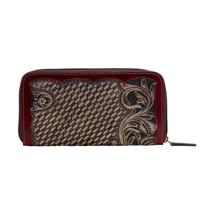 Crimson Weave Wallet