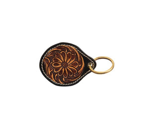Classic Country Medallion Hand-Tooled Key Fob