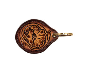 Country Moonrise Hand-Tooled Key Fob